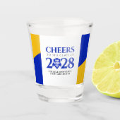 Blue Gold School College University Afstuderen Shot Glas (Voorkant)