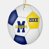 blue gold school sports team cocaster keramisch ornament (Links)