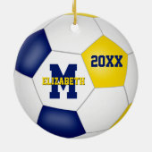 blue gold school sports team cocaster keramisch ornament (Achterkant)