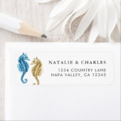 Blue Gold Seahorse retouradres Etiket (Insitu)