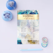 Blue Gold Silver Glitter Waterverf prijslijst Flyer (Enkel)