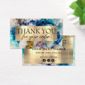 Blue Gold Silver glitter-waterverf Visitekaartje (Bureau)