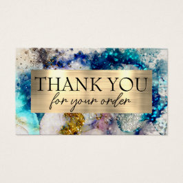 Blue Gold Silver glitter-waterverf Visitekaartje