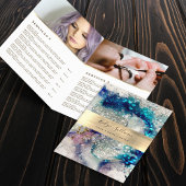 Blue gold silver waterverf service menubrochure