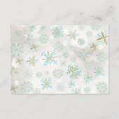 Blue Gold Snowflake Baby shower Book for Baby Card Informatiekaartje (Achterkant)