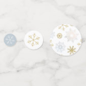 Blue & Gold Snowflake Baby shower Confetti (Achterkanten)