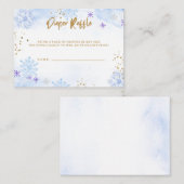 Blue Gold Snowflakes Baby shower Luier Raffle Informatiekaartje (Voorkant / Achterkant)
