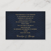 blue gold Snowflakes bruiloft cadeauregister Informatiekaartje (Achterkant)