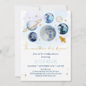 Blue Gold Space Counting is begonnen met Baby show Kaart (Voorkant)