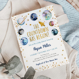 Blue Gold Space Counting is begonnen met Baby show Kaart