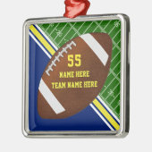 Blue Gold Specialized Football kerstversiering Metalen Ornament (Links)