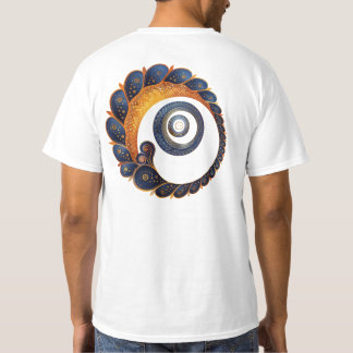 Blue & Gold Spiral Mandala – tweezijdig T-shirt