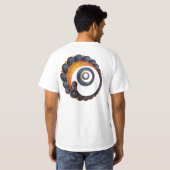 Blue & Gold Spiral Mandala – tweezijdig T-shirt (Achterkant volledig)