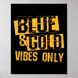 Blue & Gold Spirit Draag voor het Football op de m Poster