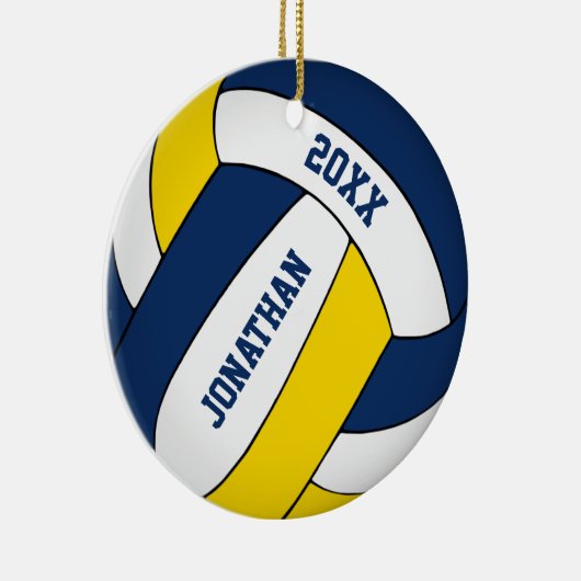 blue gold sports team coats volleyball keramisch ornament (Rechts)