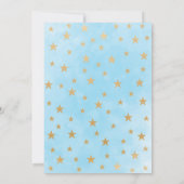 Blue Gold Star Boy Baby shower per post Kaart (Achterkant)