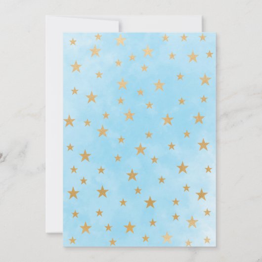 Blue Gold Star Boy Baby shower per post Kaart (Achterkant)