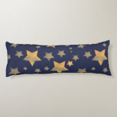 Blue Gold Star Elegant  Classic Christmas Lichaamskussen (Achterkant)