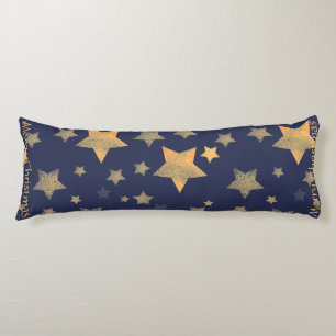 Blue Gold Star Elegant Classic Christmas Lichaamskussen