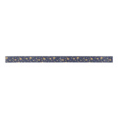 Blue Gold Star  Elegant Kerstpatroon Satijnen Lint (Voorkant)
