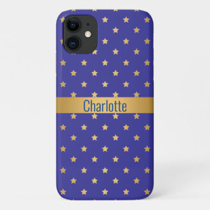 BLUE GOLD STAR IPHONE-HOESJE aanpasbaar Case-Mate iPhone Case