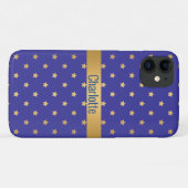 BLUE GOLD STAR IPHONE-HOESJE aanpasbaar Case-Mate iPhone Case (Achterkant (horizontaal))