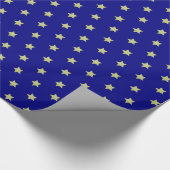 Blue & Gold Star Pattern  Cadeaupapier (Hoek)