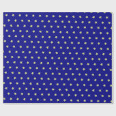 Blue & Gold Star Pattern Cadeaupapier (Vlak)