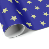 Blue & Gold Star Pattern Cadeaupapier (Rol Hoek)