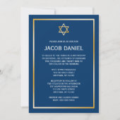 Blue Gold Star van David Bar Mitzvah uitnodigingen (Voorkant)