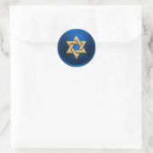 Blue Gold Star van David Envelope Seal Ronde Sticker (Tas)
