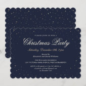 Blue Gold Starry Christmas Holiday Party Kaart (Voorkant / Achterkant)