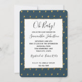 Blue Gold Stars Baby shower Kaart (Voorkant)