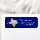 Blue Gold Stars Texas Return-adres Etiket (Insitu)