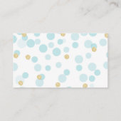 Blue Gold Stippen Baby shower Luier Raffle Ticket Informatiekaartje (Achterkant)
