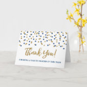 Blue Gold Stippen Employee Appreciation Kaart (Gele Bloem)