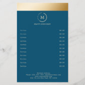 Blue Gold Stripe Monogramm Circle Flyer (Voorkant)