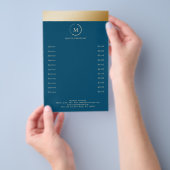 Blue Gold Stripe Monogramm Circle Flyer (Hand)