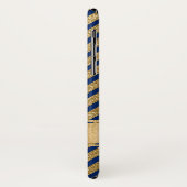 Blue, Gold Striped Hoesje-Mate iPhone X Hoesje (Achterkant/links)