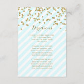 Blue Gold Stripes Trouwrichting Kaarten (Voorkant)