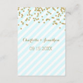 Blue Gold Stripes Trouwrichting Kaarten (Achterkant)