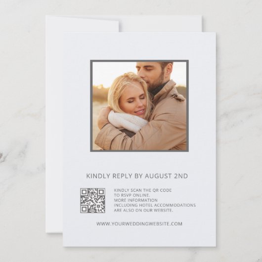 Blue Gold  Styleized Flowers Minimalist Kaart (Achterkant)