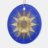 Blue Gold Sun Celestial viering Keramisch Ornament (Links)