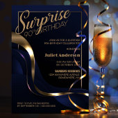 Blue Gold Surprise 90ste verjaardag Kaart