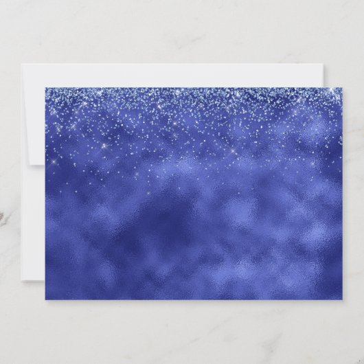 Blue & Gold Sweet 16 Girl Birthday Invitation Kaart (Achterkant)