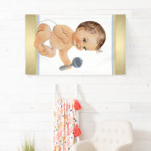 Blue Gold Sweet Boy Baby shower Spandoek (Insitu)