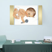 Blue Gold Sweet Boy Baby shower Spandoek (Beurs)