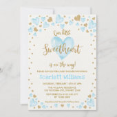 Blue Gold Sweetheart Valentijnse Baby shower Kaart (Voorkant)