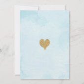Blue Gold Sweetheart Valentijnse Baby shower Kaart (Achterkant)