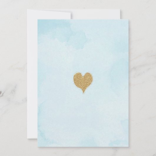 Blue Gold Sweetheart Valentijnse Baby shower Kaart (Achterkant)